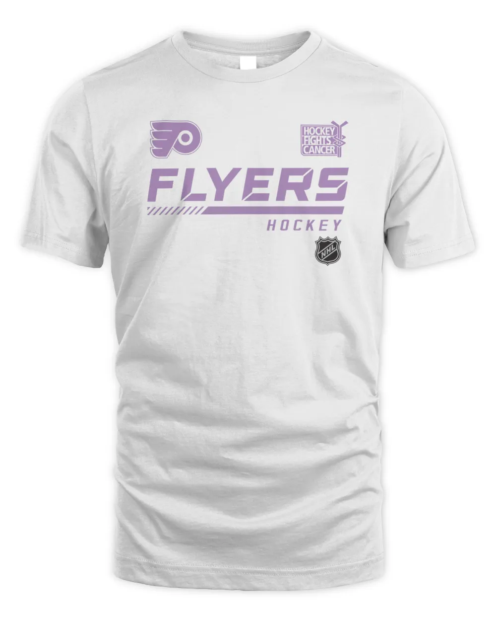 Fanatics NHL Women's Philadelphia Flyers Hockey Fights Cancer White V-Neck T-Shirt, Small