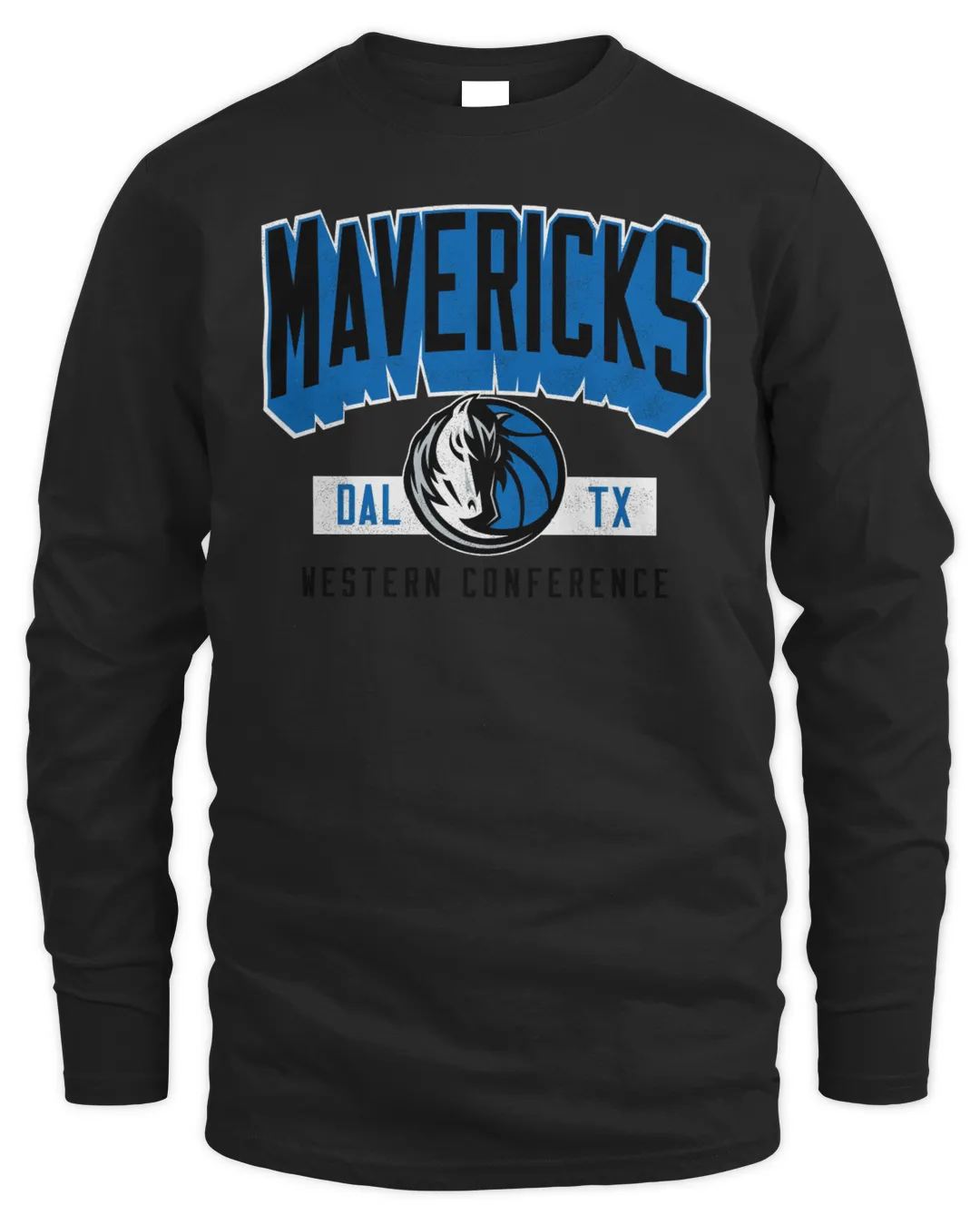 Dallas Mavericks Fanatics Branded Front Court Press Snow Wash Long Sleeve  T-Shirt - Heather Royal